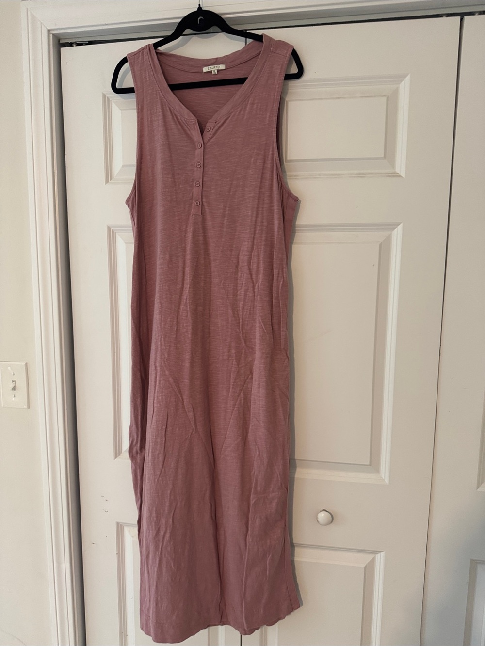 Sleeveless Henley Maxi Dress in Dusty Rose — Comfortable Summer Staple